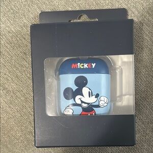 Blue Mickey Mouse AirPod Case with Cartoon Design